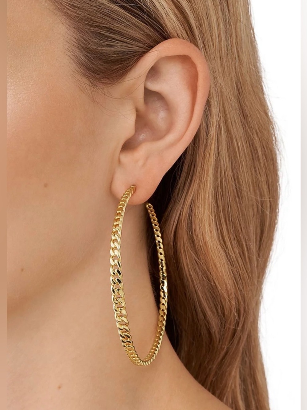 Michael Kors Gold-Tone Braided Hoop Earrings - Picture 9 of 9
